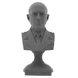 Matthew B Ridgeway Legendary US Army General Sculpture Bust on Pedestal