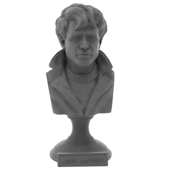 Jack London American Novelist Sculpture Bust on Pedestal
