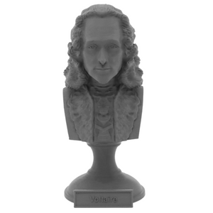 Voltaire French Enlightenment Philosopher Sculpture Bust on Pedestal