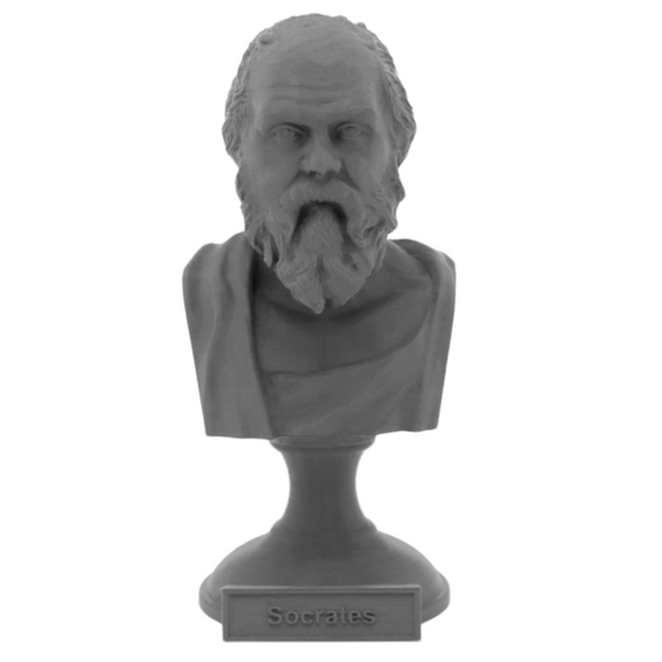 Socrates Greek Philosopher Sculpture Bust on Pedestal