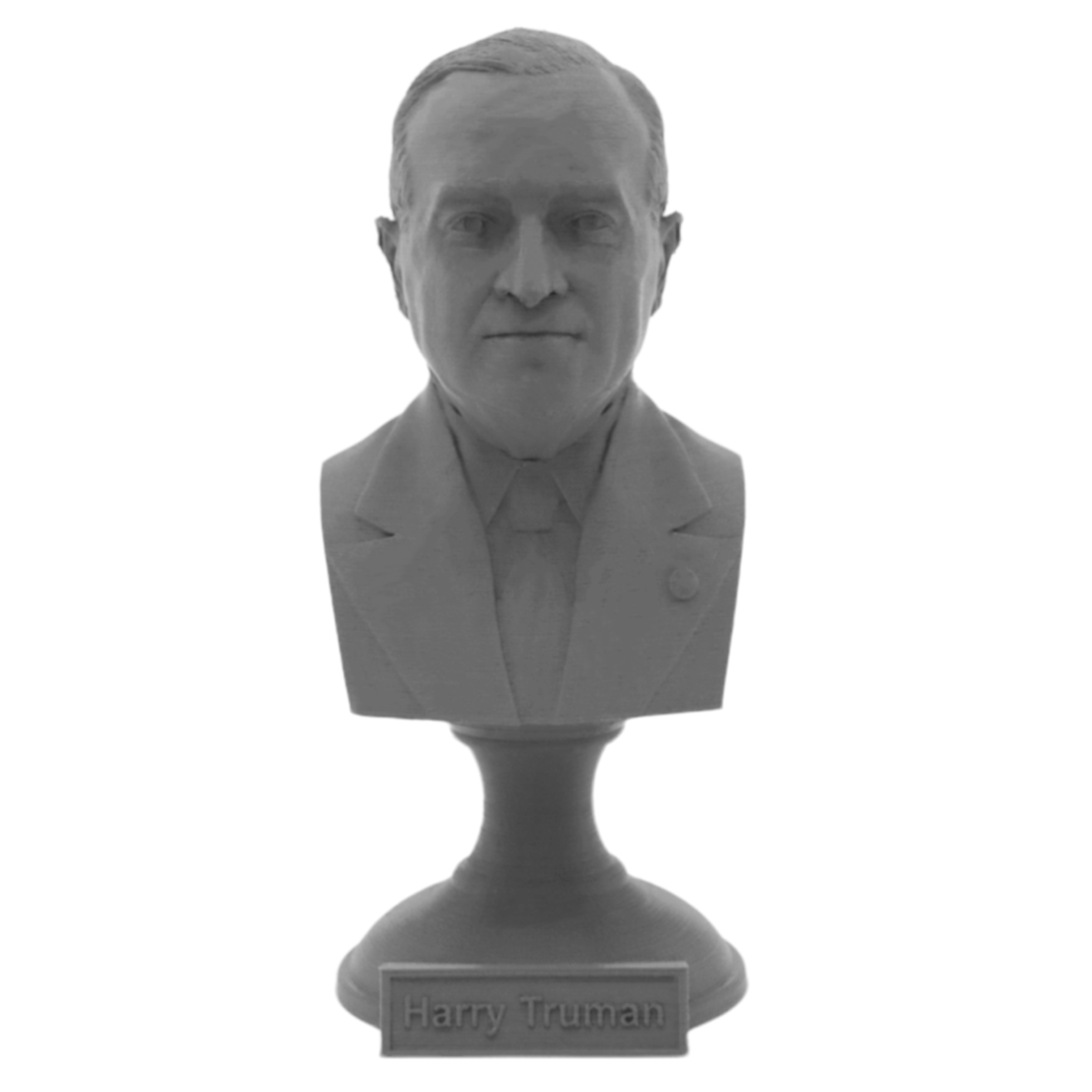 Harry Truman, 33rd US President, Sculpture Bust on Pedestal