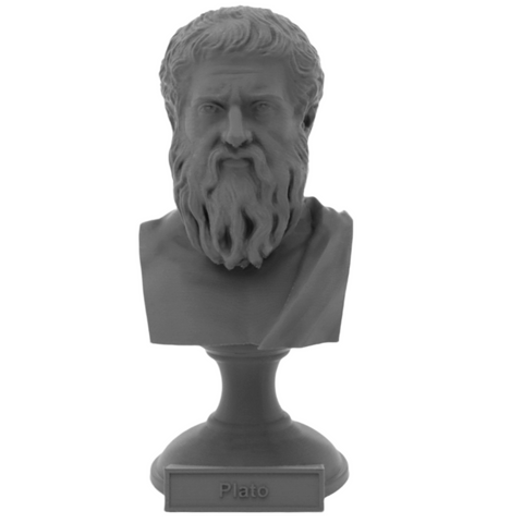 Plato Athenian Philosopher Sculpture Bust on Pedestal