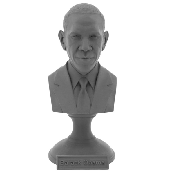 Barack Obama, 44th US President, Sculpture Bust on Pedestal