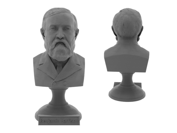 Benjamin Harrison, 23rd US President, Sculpture Bust on Pedestal