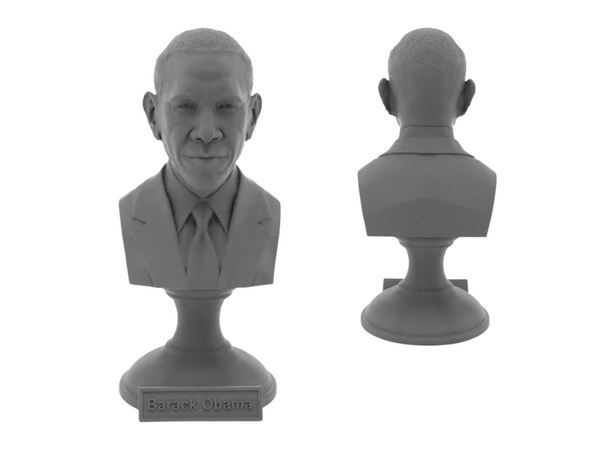 Barack Obama, 44th US President, Sculpture Bust on Pedestal