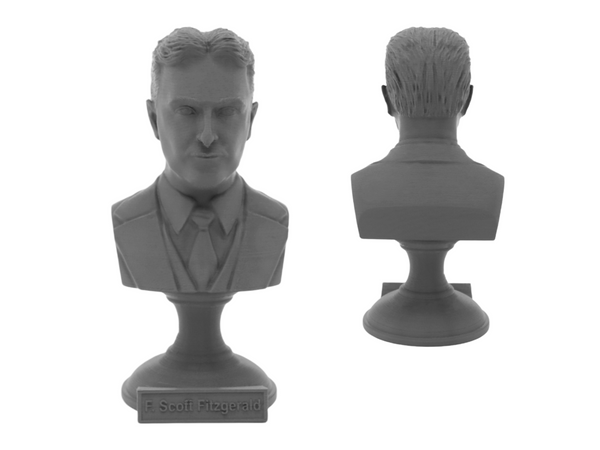 F Scott Fitzgerald American Writer Sculpture Bust on Pedestal
