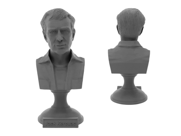Jack Kerouac American Novelist Sculpture Bust on Pedestal