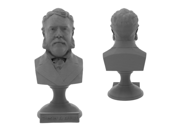 Chester A. Arthur, 21st US President, Sculpture Bust on Pedestal