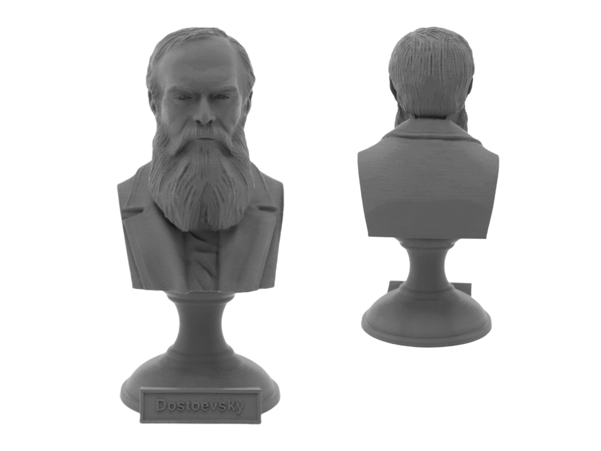 Statue Of Fyodor Dostoyevsky In Moscow, Russia, With A Pigeon On His