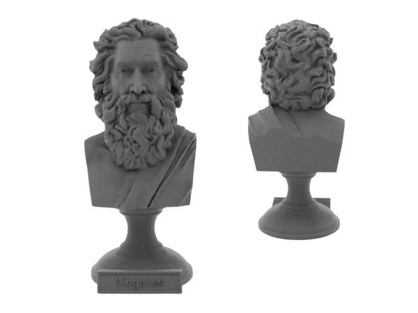 Diogenes the Cynic Greek Philosopher Sculpture Bust on Pedestal