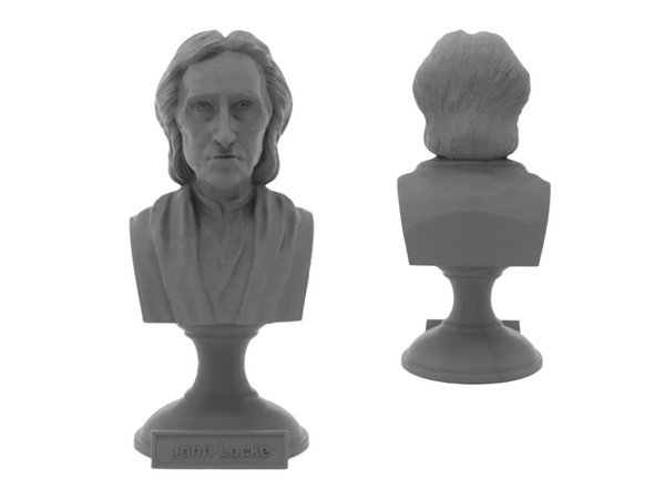 John Locke English Philosopher and Physician Sculpture Bust on Pedestal