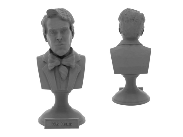 W.B. Yeats Irish Poet Sculpture Bust on Pedestal