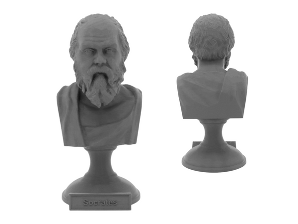 Socrates Greek Philosopher Sculpture Bust on Pedestal