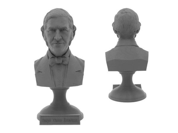 Ralph Waldo Emerson American Essayist, Lecturer, and Philosopher Sculpture Bust on Pedestal
