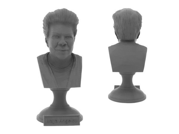 Maya Angelou American Poet Sculpture Bust on Pedestal