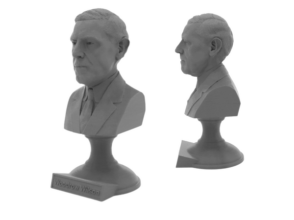Woodrow Wilson, 28th US President, Sculpture Bust on Pedestal