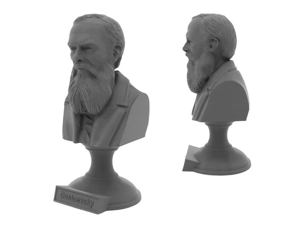 Fyodor Dostoevsky Russian Writer Sculpture Bust on Pedestal