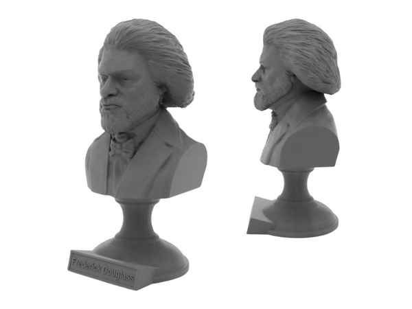 Frederick Douglass American Statesman, Orator, and Abolitionist Sculpture Bust on Pedestal