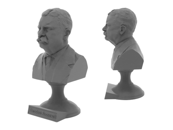 Theodore Roosevelt, 26th US President, Sculpture Bust on Pedestal