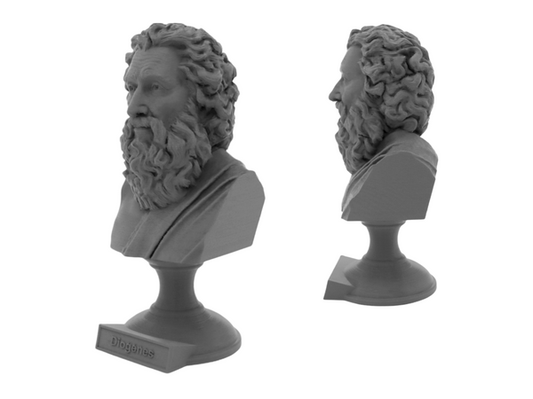 Diogenes the Cynic Greek Philosopher Sculpture Bust on Pedestal