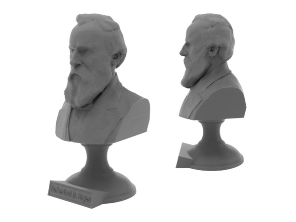 Rutherford B. Hayes, 19th US President, Sculpture Bust on Pedestal