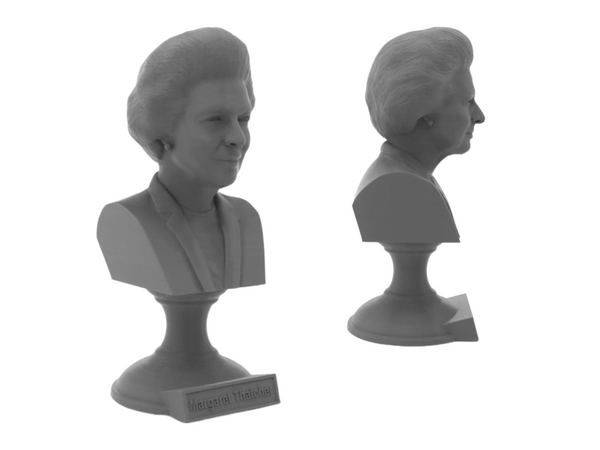 Margaret Thatcher British Prime Minister Sculpture Bust on Pedestal