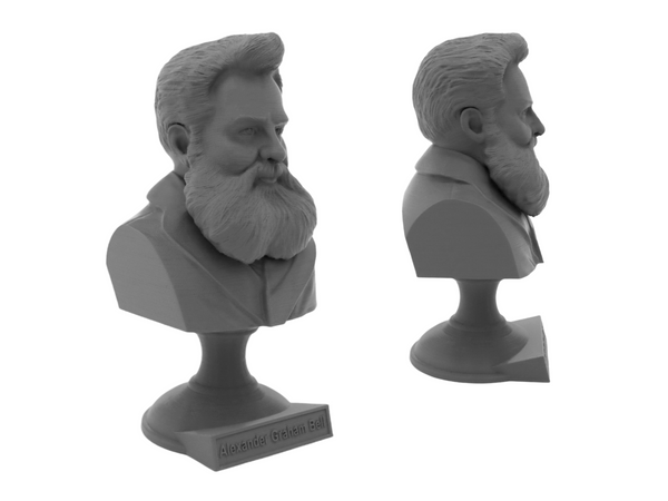 Alexander Graham Bell Famous American Inventor, Scientist, and Engineer Sculpture Bust on Pedestal