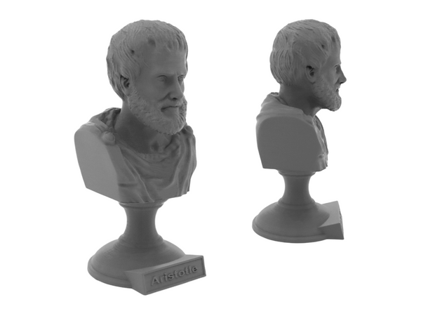 Aristotle Greek Philosopher Sculpture Bust on Pedestal