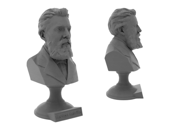 Herman Melville American Writer Sculpture Bust on Pedestal