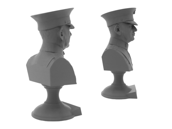 John A Lejeune Legendary US Marine USMC General and 13th Commandant Sculpture Bust on Pedestal
