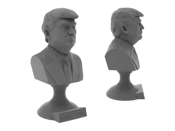 Donald Trump, 45th US President, Sculpture Bust on Pedestal