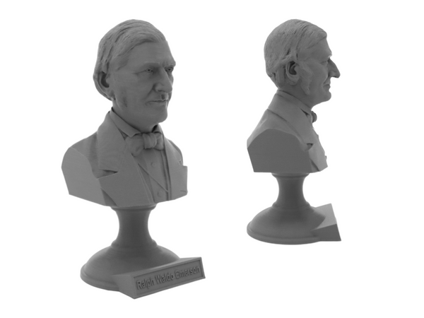 Ralph Waldo Emerson American Essayist, Lecturer, and Philosopher Sculpture Bust on Pedestal