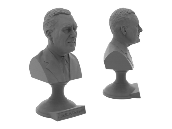 Franklin Delano Roosevelt, 32nd US President, Sculpture Bust on Pedestal