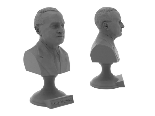 Harry Truman, 33rd US President, Sculpture Bust on Pedestal