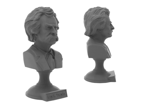 Mark Twain (Samuel Clemens) American Writer Sculpture Bust on Pedestal