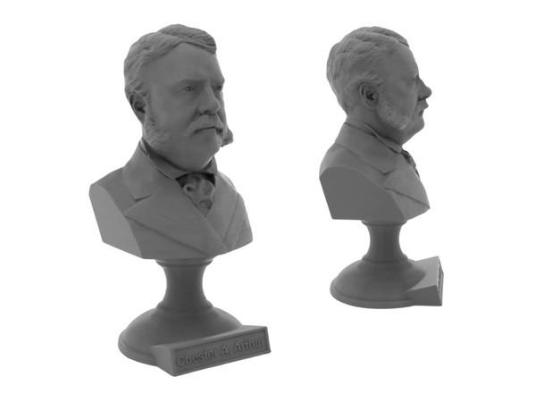 Chester A. Arthur, 21st US President, Sculpture Bust on Pedestal