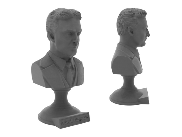 F Scott Fitzgerald American Writer Sculpture Bust on Pedestal