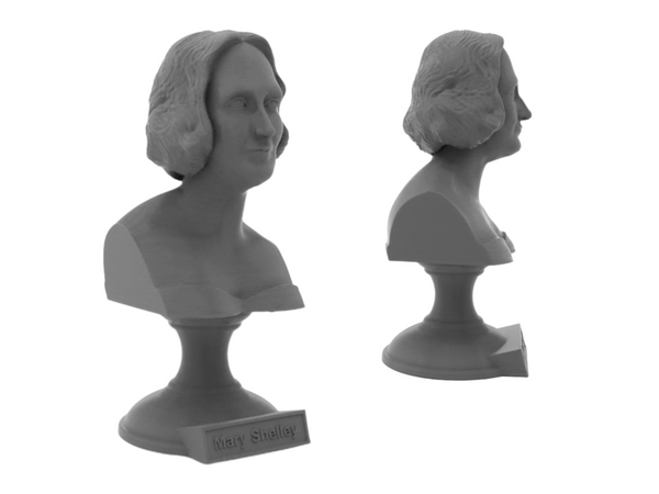 Mary Shelley English Novelist Sculpture Bust on Pedestal