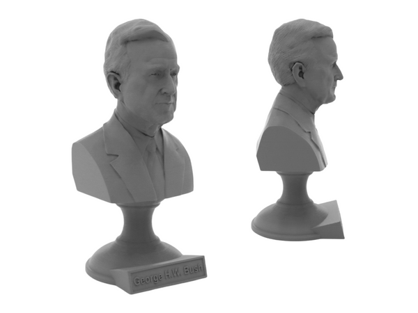 George HW Bush, 41st US President, Sculpture Bust on Pedestal