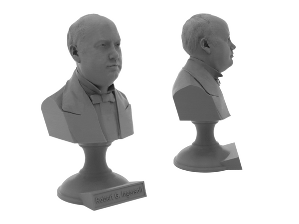 Robert G. Ingersoll Famous American Lawyer Sculpture Bust on Pedestal