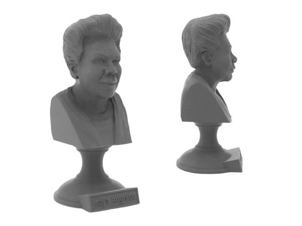 Maya Angelou American Poet Sculpture Bust on Pedestal
