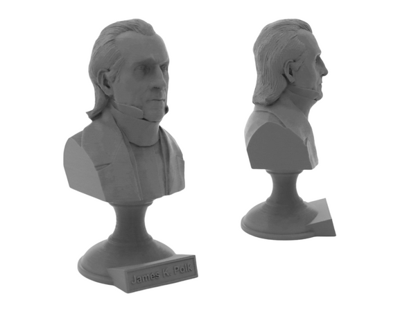 James K Polk, 11th US President, Sculpture Bust on Pedestal