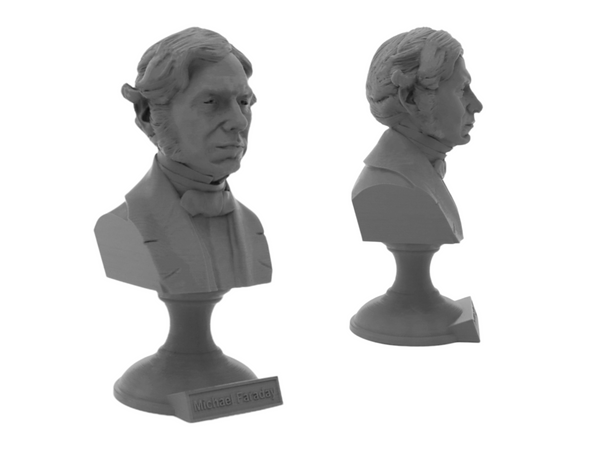 Michael Faraday Famous British Electromagnetic and Electrochemical Scientist Sculpture Bust on Pedestal
