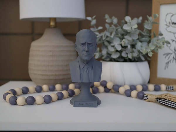 Joe Biden, 46th US President, Sculpture Bust on Pedestal