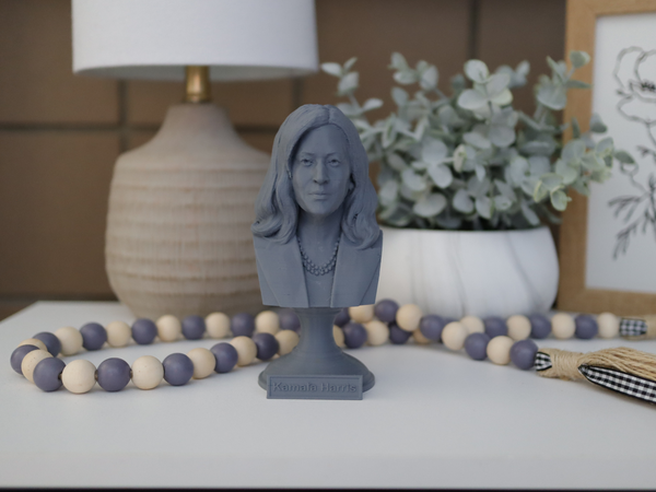 Kamala Harris, US Vice President Sculpture Bust on Pedestal