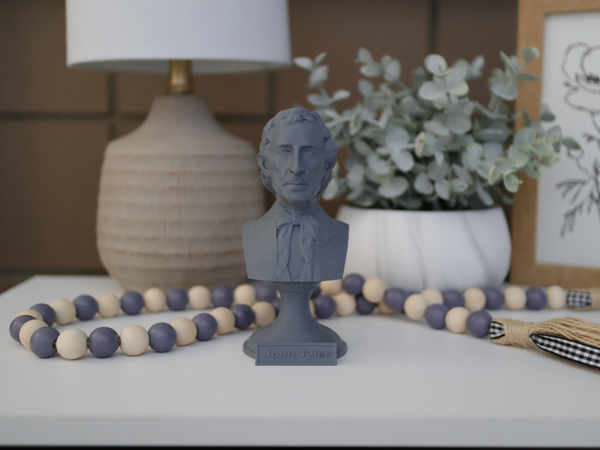 John Tyler, 10th US President, Sculpture Bust on Pedestal