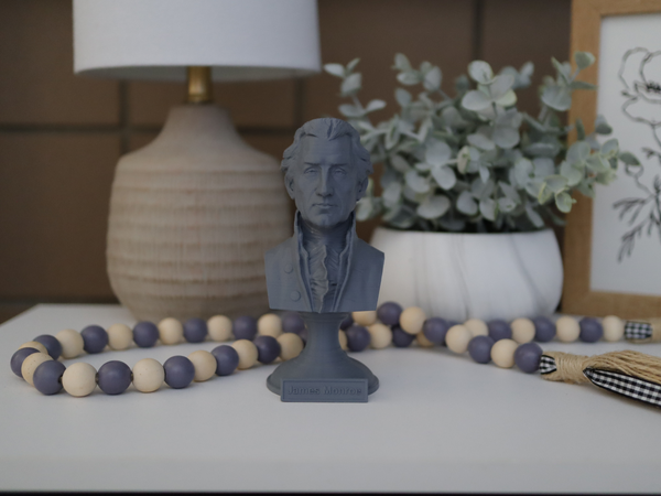 James Monroe, 5th US President, Sculpture Bust on Pedestal