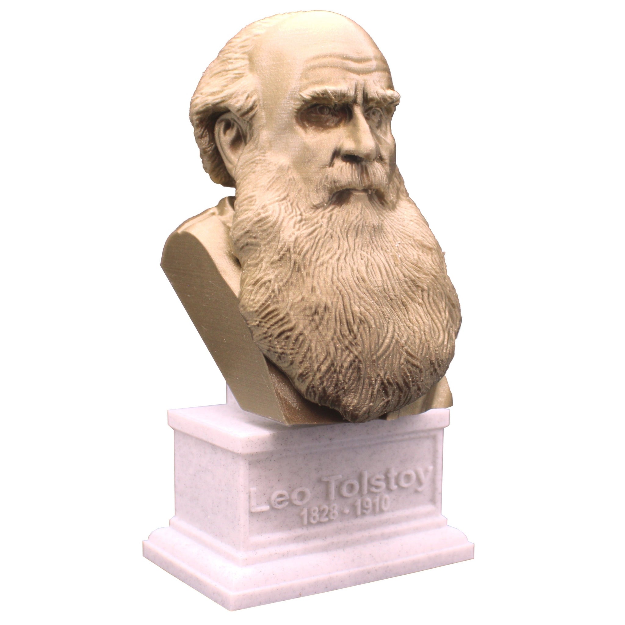 Leo Tolstoy, Famous Russian Writer, Sculpture Bust on Box Plinth