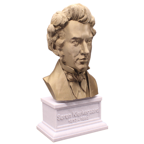 Søren Kierkegaard Danish Existentialist Philosopher Sculpture Bust on Box Plinth