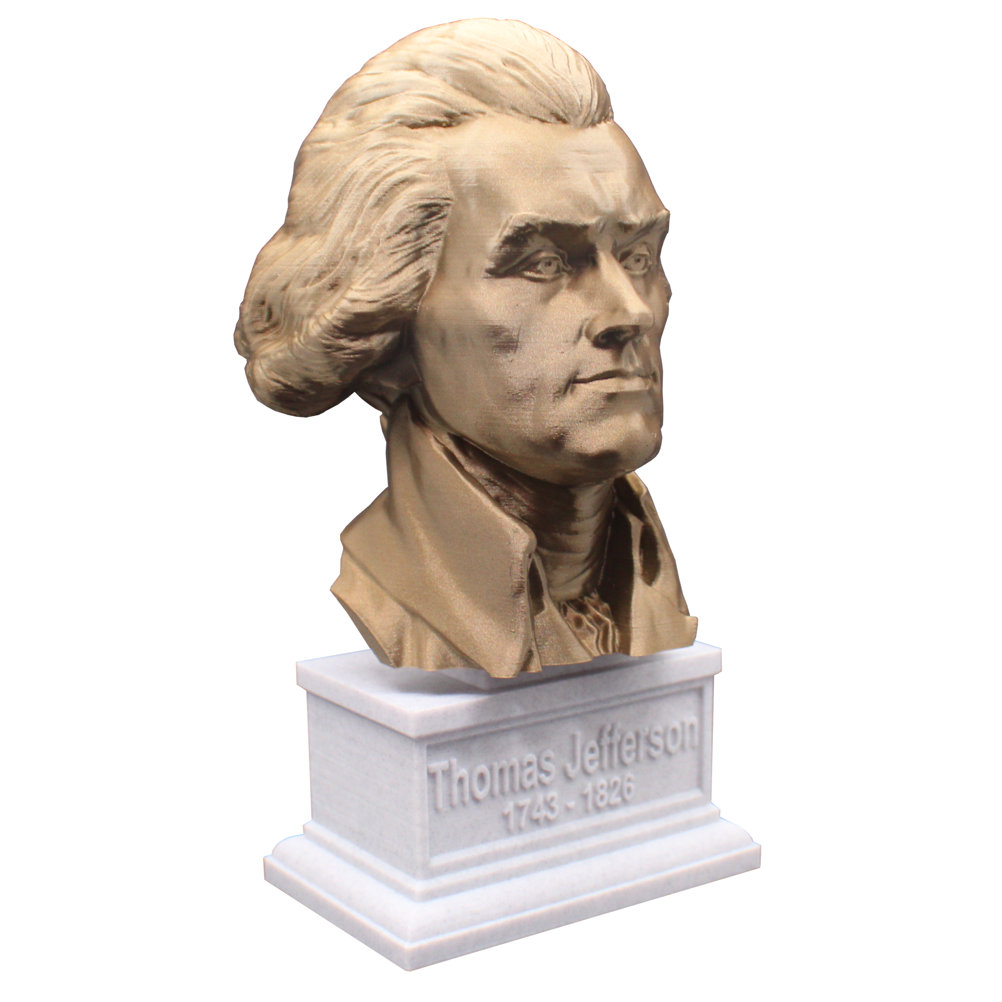 Thomas Jefferson, 3rd US President, Sculpture Bust on Box Plinth